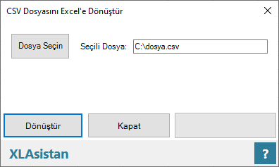 CSV dosyasını Excel'e çevirme